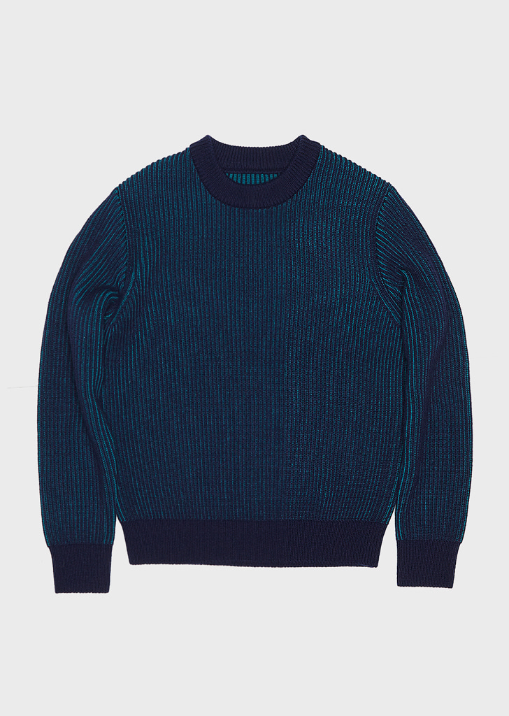 #80 TWO TONE SWEATER [NAVY X T.BLUE]