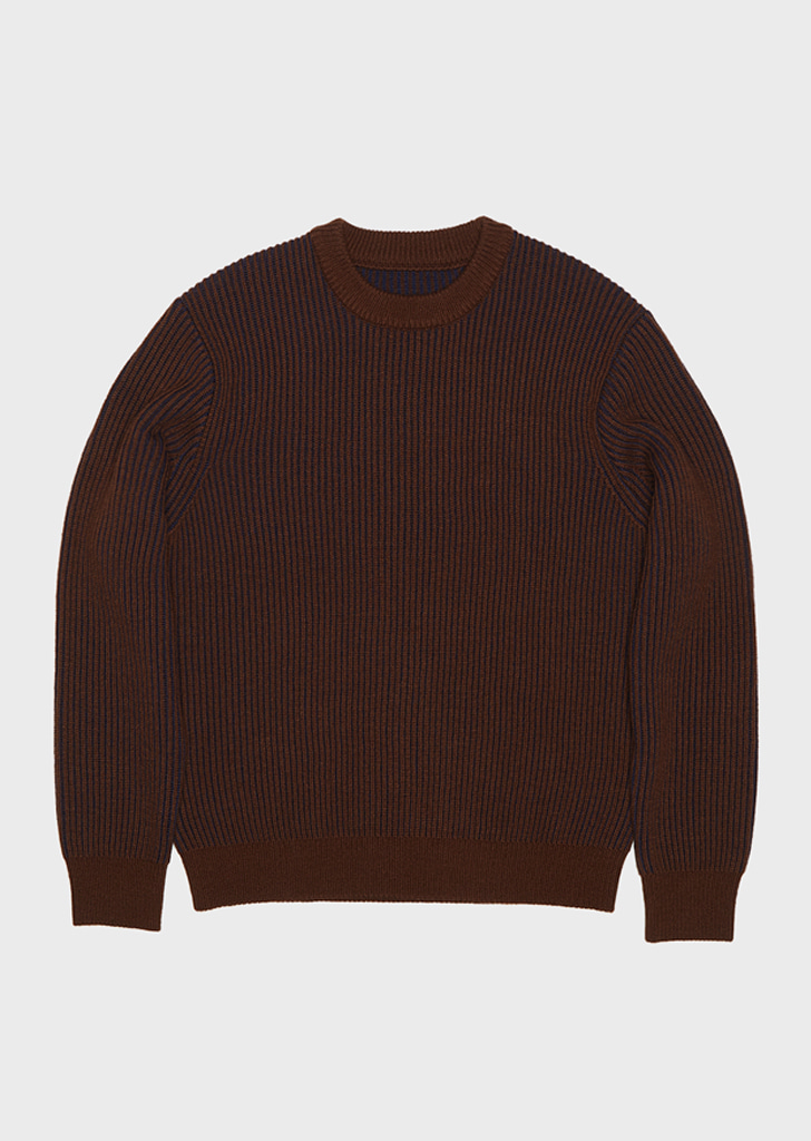 #80 TWO TONE SWEATER [BROWN X NAVY]