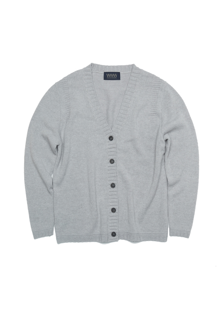 #51 CASHMERE GUERNSEY CARDIGAN [GRAY]