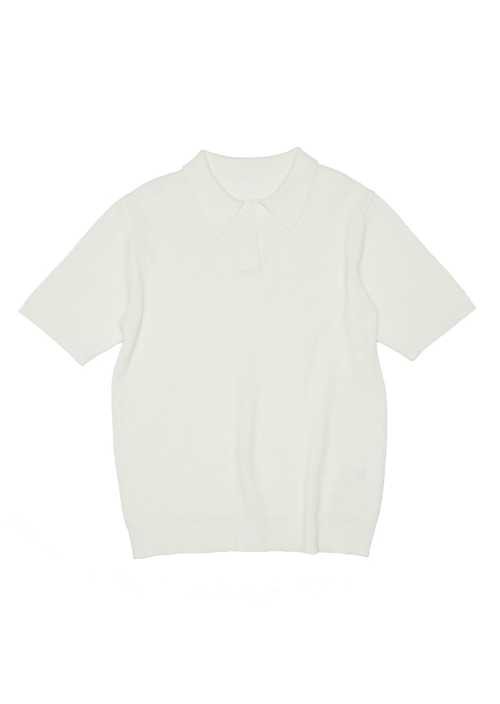 #66 R/N OPENCOLLAR KNIT [IVORY]