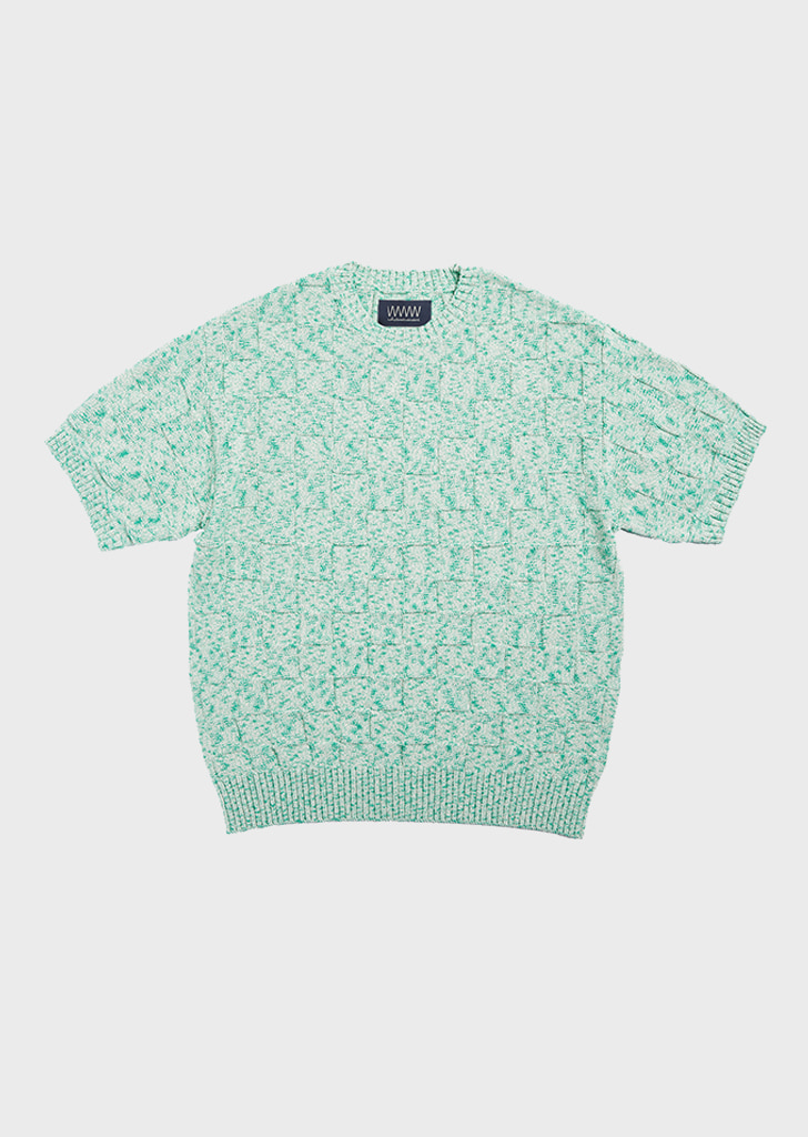 CHECK ROUND KNIT [GREEN]