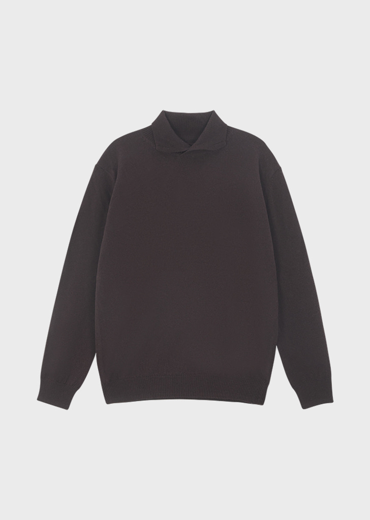 HOMMAGE TURTLE NECK KNIT [BROWN]