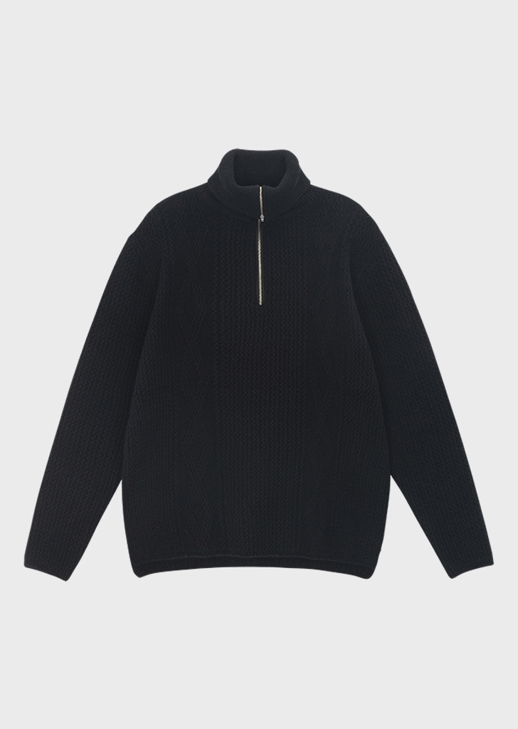 CABLE HALF ZIP-UP KNIT