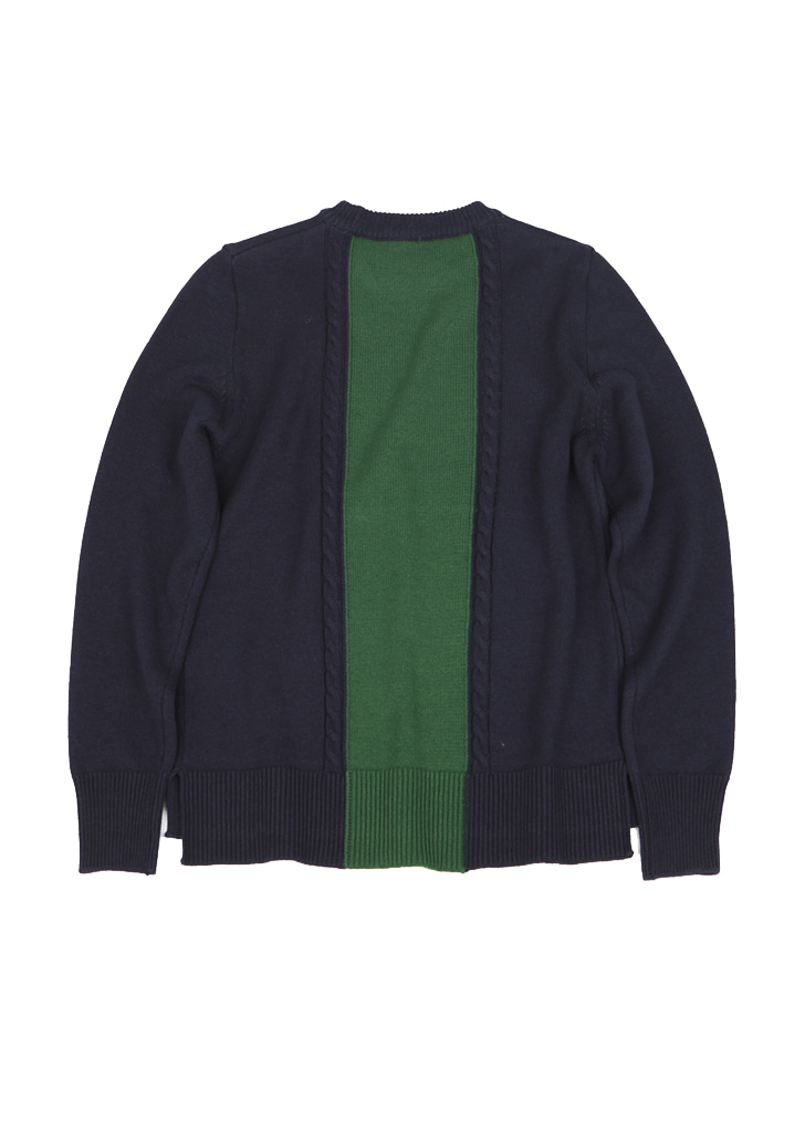 #13 BACK CABLE PULLOVER [NAVY]