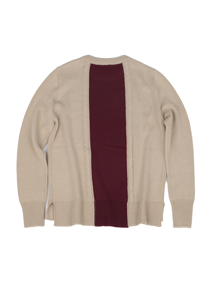 #13 BACK CABLE PULLOVER [BEIGE]
