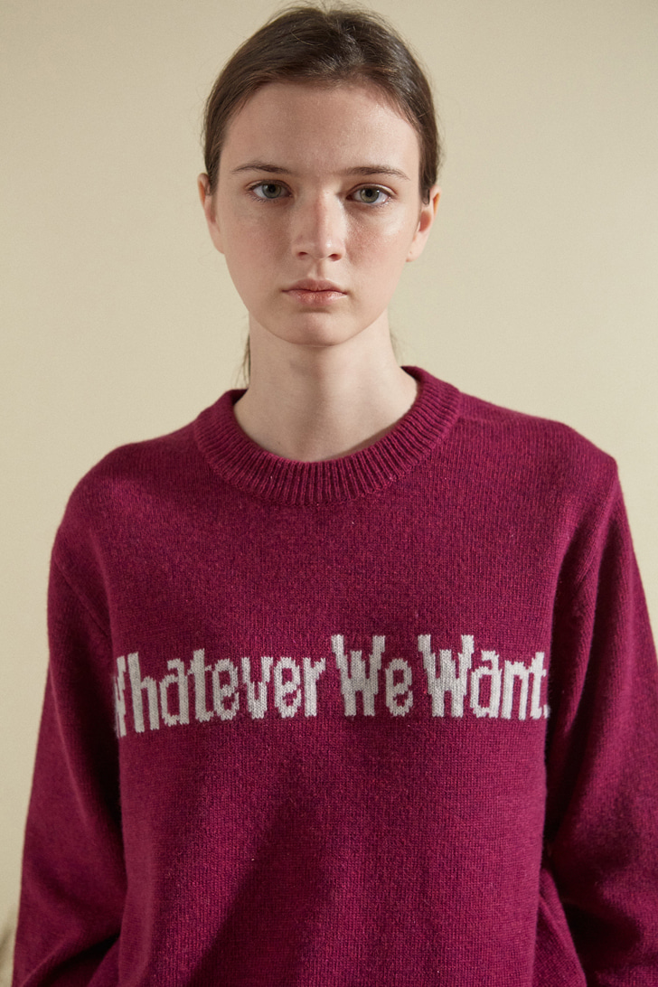 WHATEVERWEWANT CASHMERE KNIT [VIOLET]