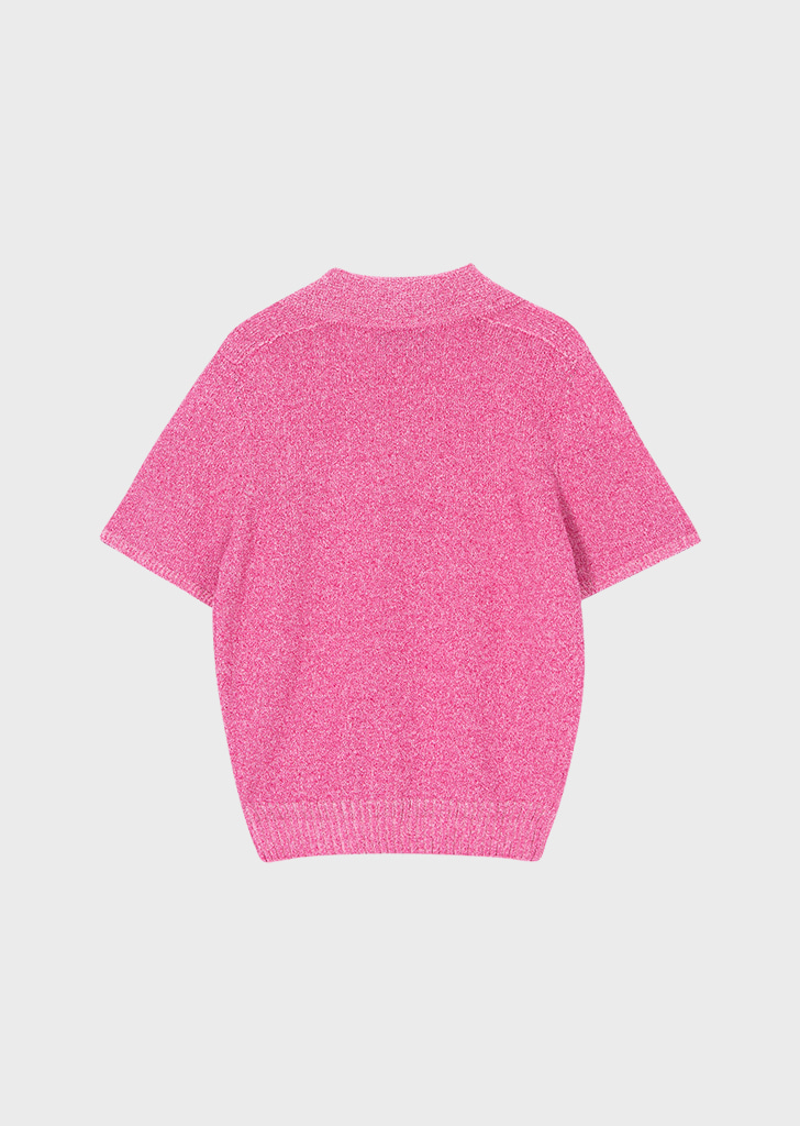 BOUCLE COLLAR KNIT [PINK]